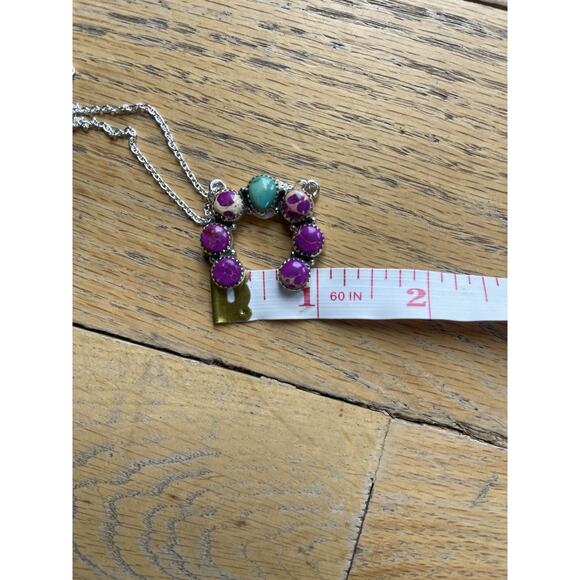 Turquoise Sea Sediment Jasper Naja Necklace Sterling Southwest Squash Blossom - Picture 7 of 9